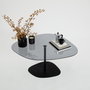 Hanah Home Soho Mesa de Centro de Cristal Templado Gris Oscuro y Negro